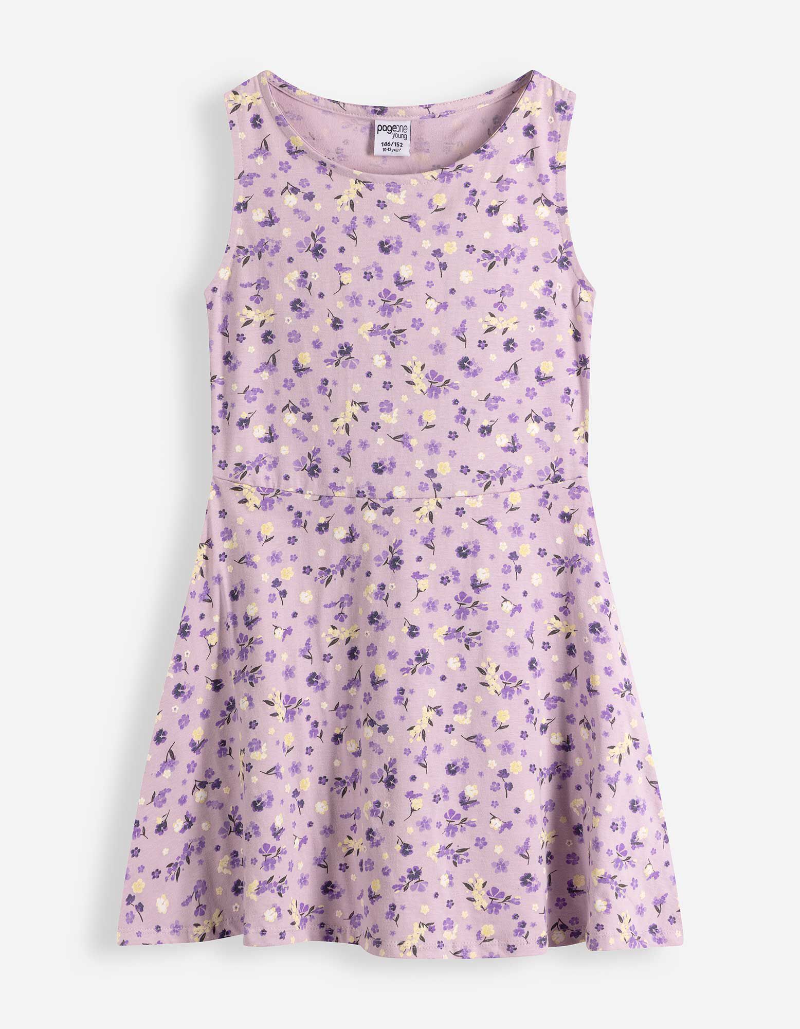 Robe - Imprim&eacute; all-over - mauve clair
