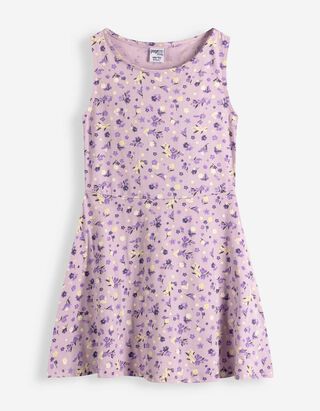Kleid - Allover-Print - Flieder