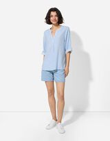 Bluse - Streifen - hellblau