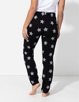 Pyjamahose - Allover-Muster - schwarz