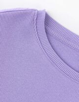 Majica kratkih rukava - Rebrasta struktura - lila