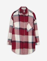 Longshirt - Hemdkragen - dunkelrot