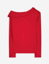 Langarmshirt - Schulterfrei - rot