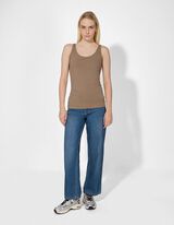 Top - Stretchanteil - braun