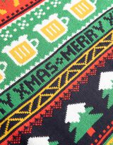 Pletený sveter - Vianoce - tmavomodra