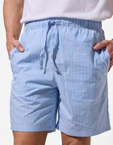Pyjamashorts - Streifen - hellblau