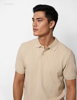 Poloshirt - Knopfverschluss - beige
