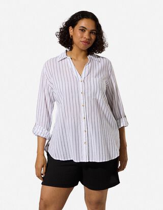 Hemdbluse - Streifen - Off-White