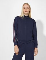 Sweatjacke - Galonstreifen - dunkelblau