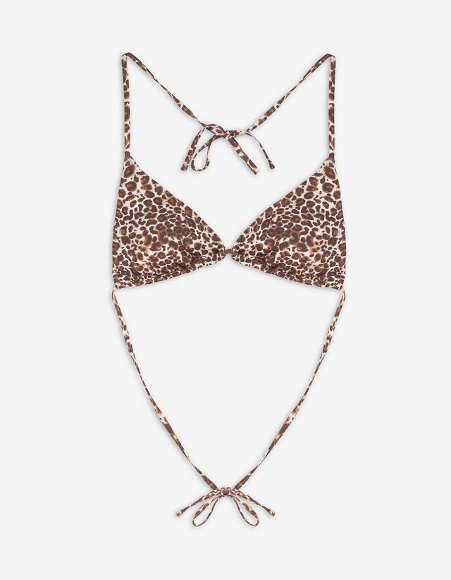 Bikinitop - Leopardenmuster - braun