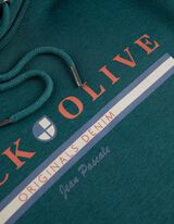 bluza z kapturem - Frontprint - ciemny zielony