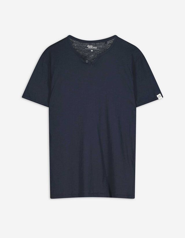 T-Shirt - T-Shirt-Ausschnitt - dunkelblau