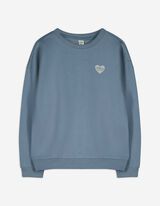 Sweatshirt - Glitzerprint - türkis