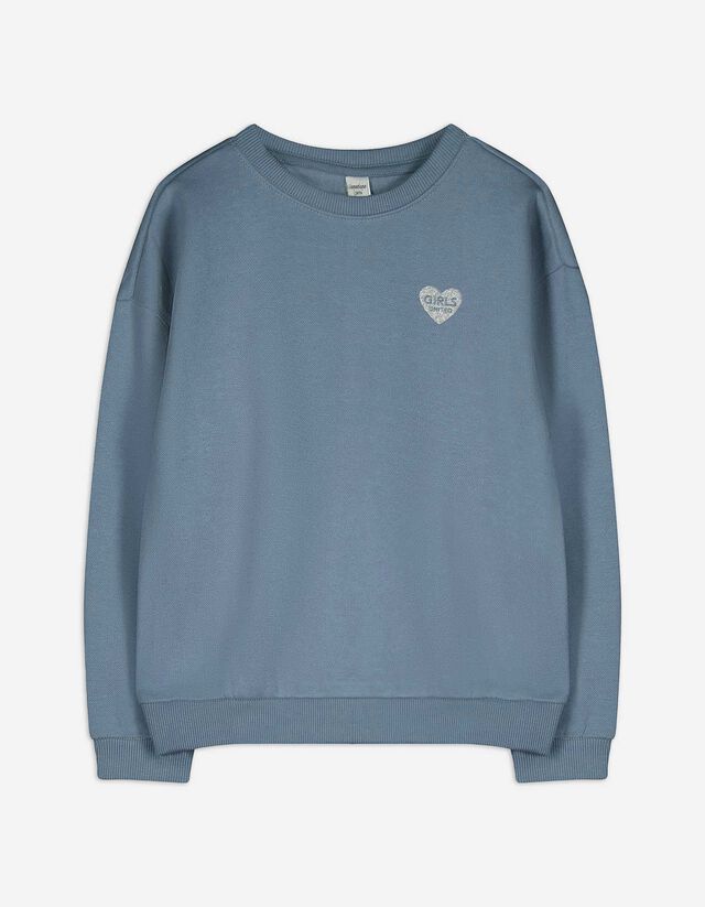 Sweatshirt - Glitzerprint - türkis