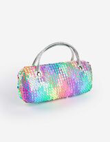 Astuccio per occhiali - Inserto di paillettes - rosa fucsia