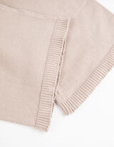 Paperbag Hose - Feinstrick - beige