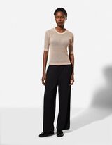 Strickpullover - Baumwoll-Mix - beige