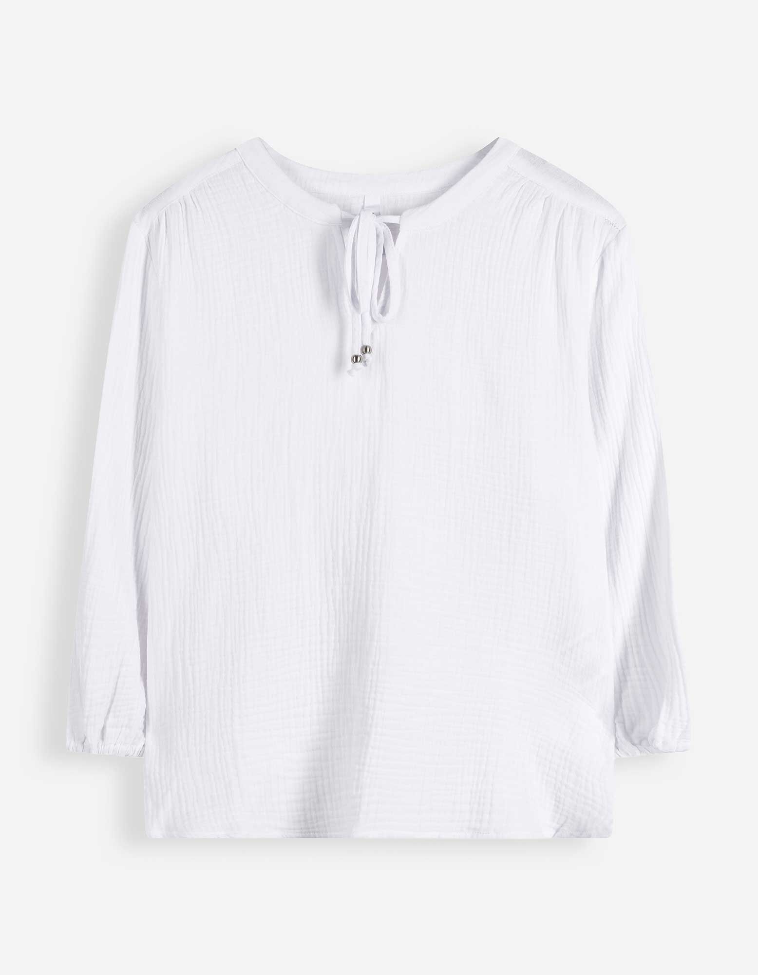 Bluse - einfarbig - Wei&szlig;