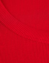 Ujjatlan felső - Bordázott - piros