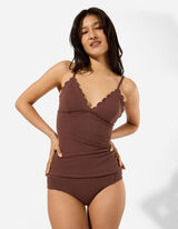 Tankini - Strukturiertes Material - Braun