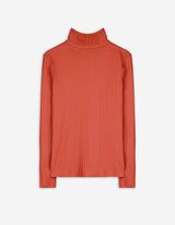 Maglia a manica lunga - A costine - arancione