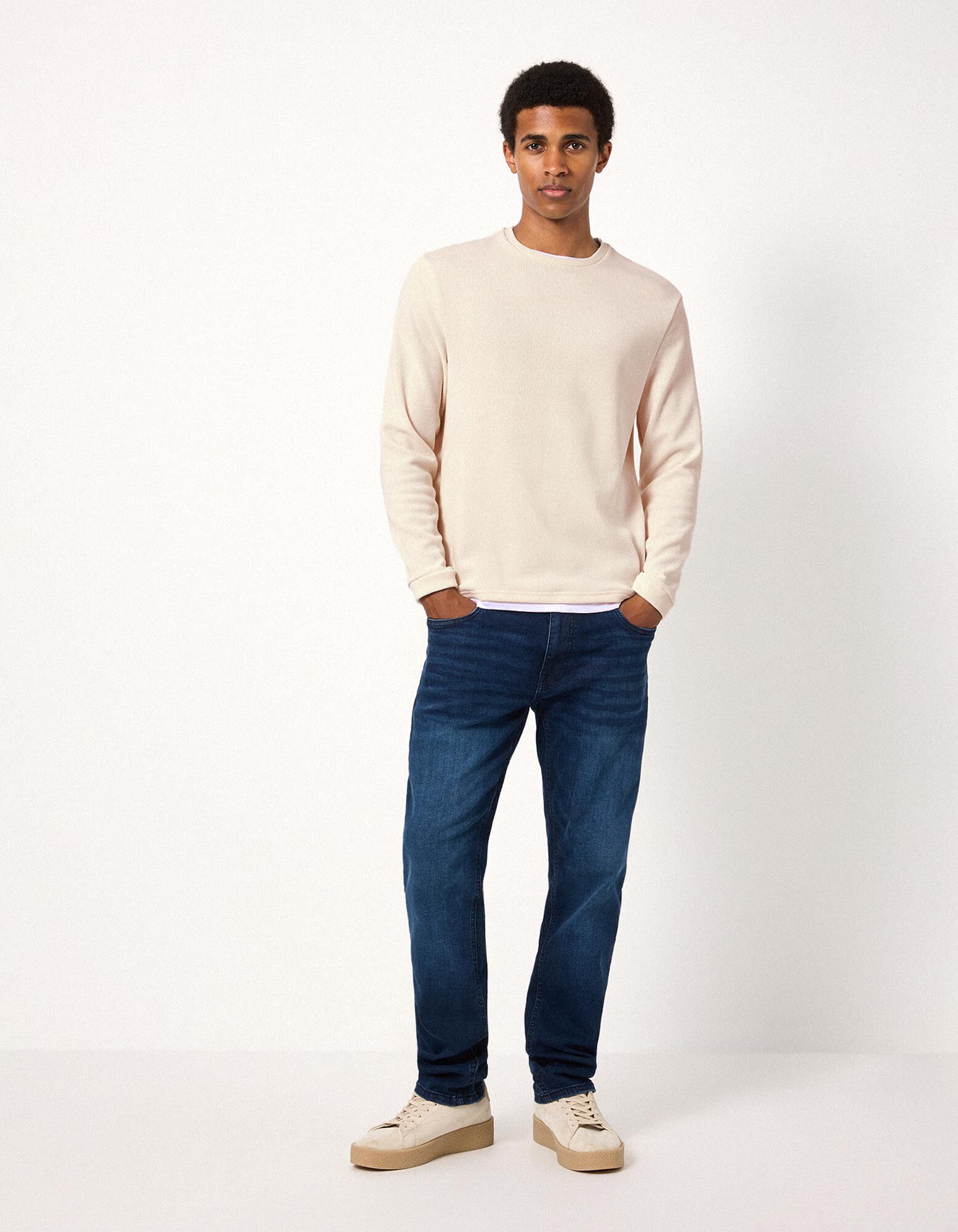 Langarmshirt - Double-Layer-Look - Off-White