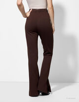 Broek - Uitlopende pasvorm - donkerbruin