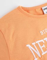 Maglia cropped - Ricami - arancione