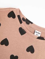 koszulka z długim rękawem - nadruk na całej powierzchni - brazowy