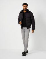 Steppjacke - Gerippte Abschl&uuml;sse - Schwarz
