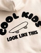 Hoodie - Print op rug - Beige