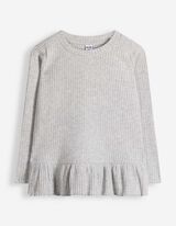 Ensemble t-shirt &agrave; manches longues et leggings - Tissu brillant - gris clair 
