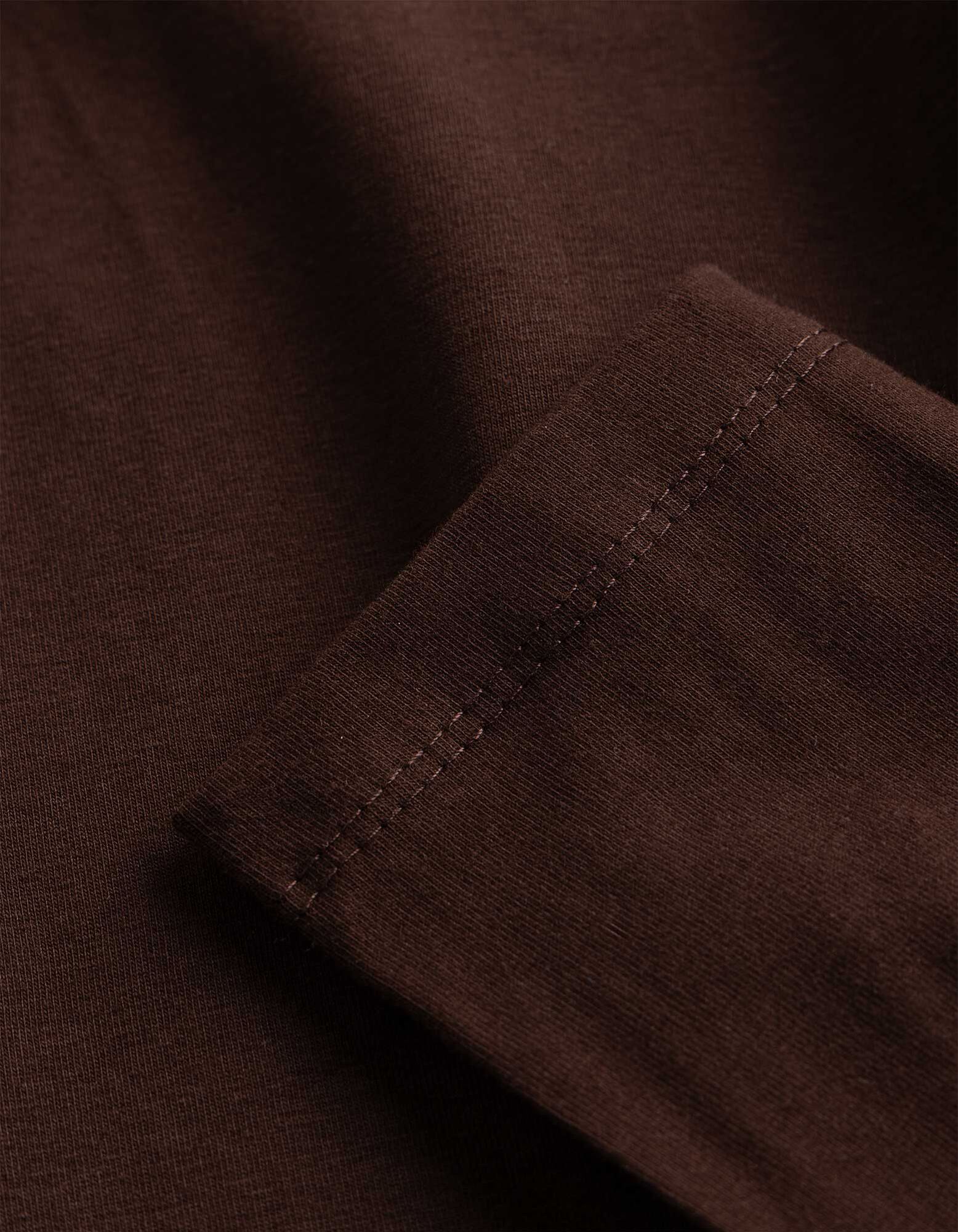 Langarmshirt - Baumwolle - Dunkelbraun