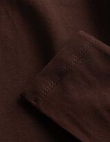 Langarmshirt - Baumwolle - Dunkelbraun