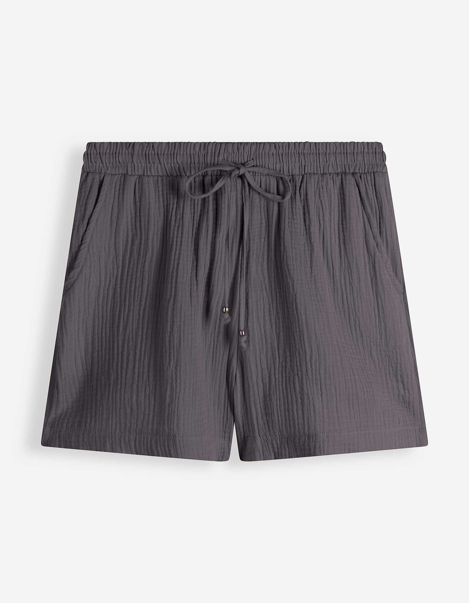 Shorts - Musselin - Dunkelgrau