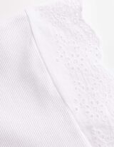 Top sans manches - Volants - blanc