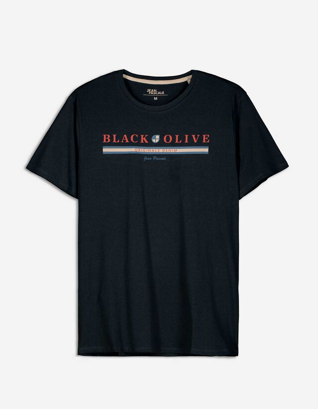 T-shirt - Tekstprint - donkerblauw