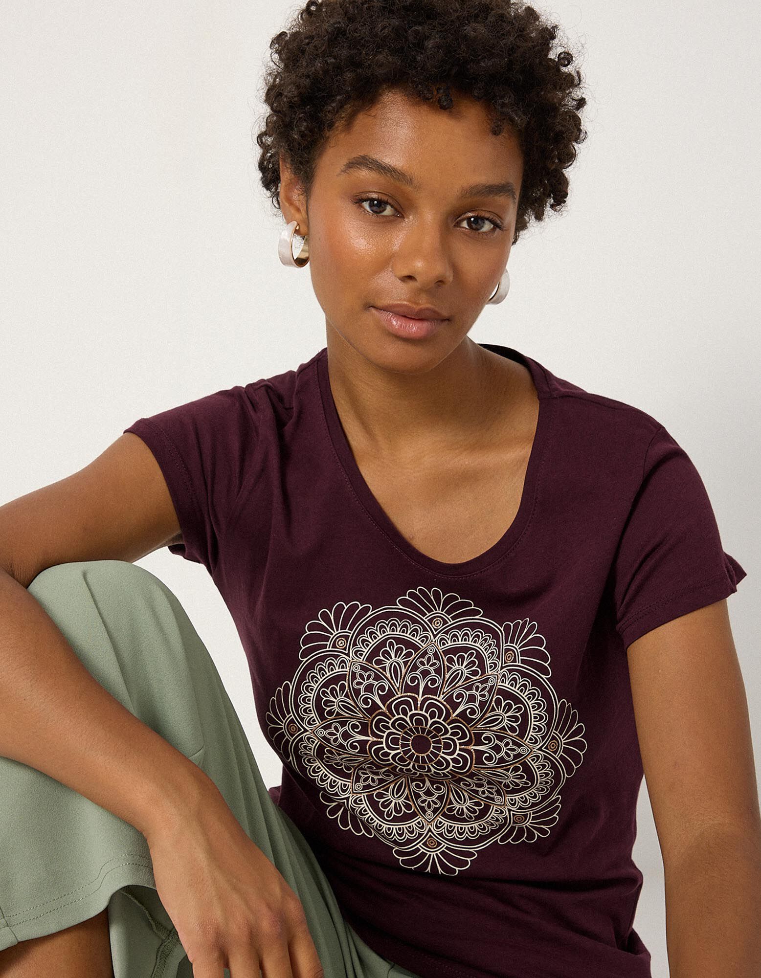 T-Shirt - Glitzerprint - Lila