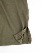 Majica dugih rukava - Serafino izrez - tamno-zelena