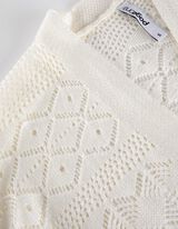 Dolga jopa - Perforirana pletenina - belo