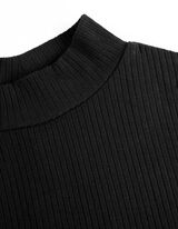 Tričko s dlh&yacute;mi ruk&aacute;vmi - Mockneck - cierna