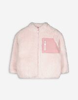 Sweatjacke - Teddyfell - rosa