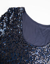 Abito - Inserto di paillettes - blu scuro