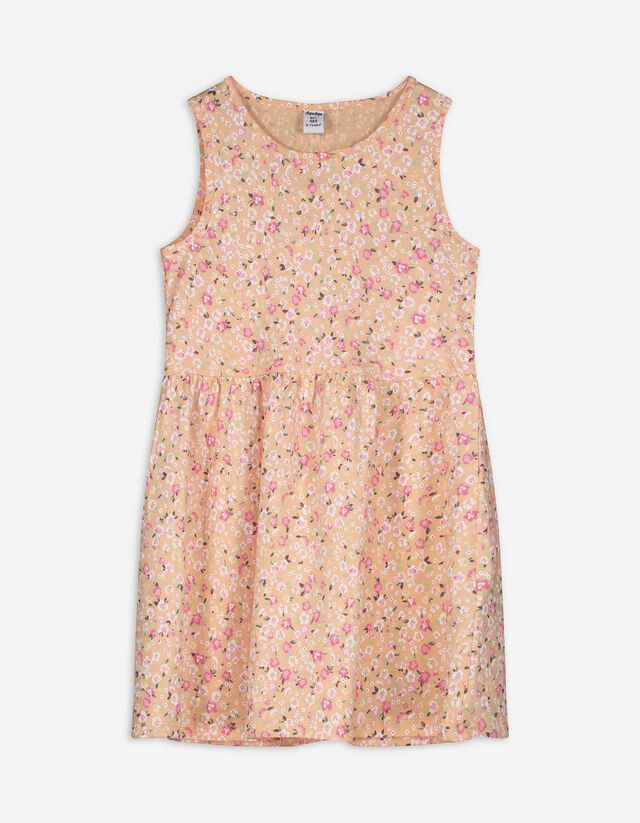Kleid - Allover-Print - orange