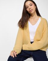 Cardigan - weite &Auml;rmel - hellgelb