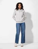 Hoodie - Spitzenbesatz - grau