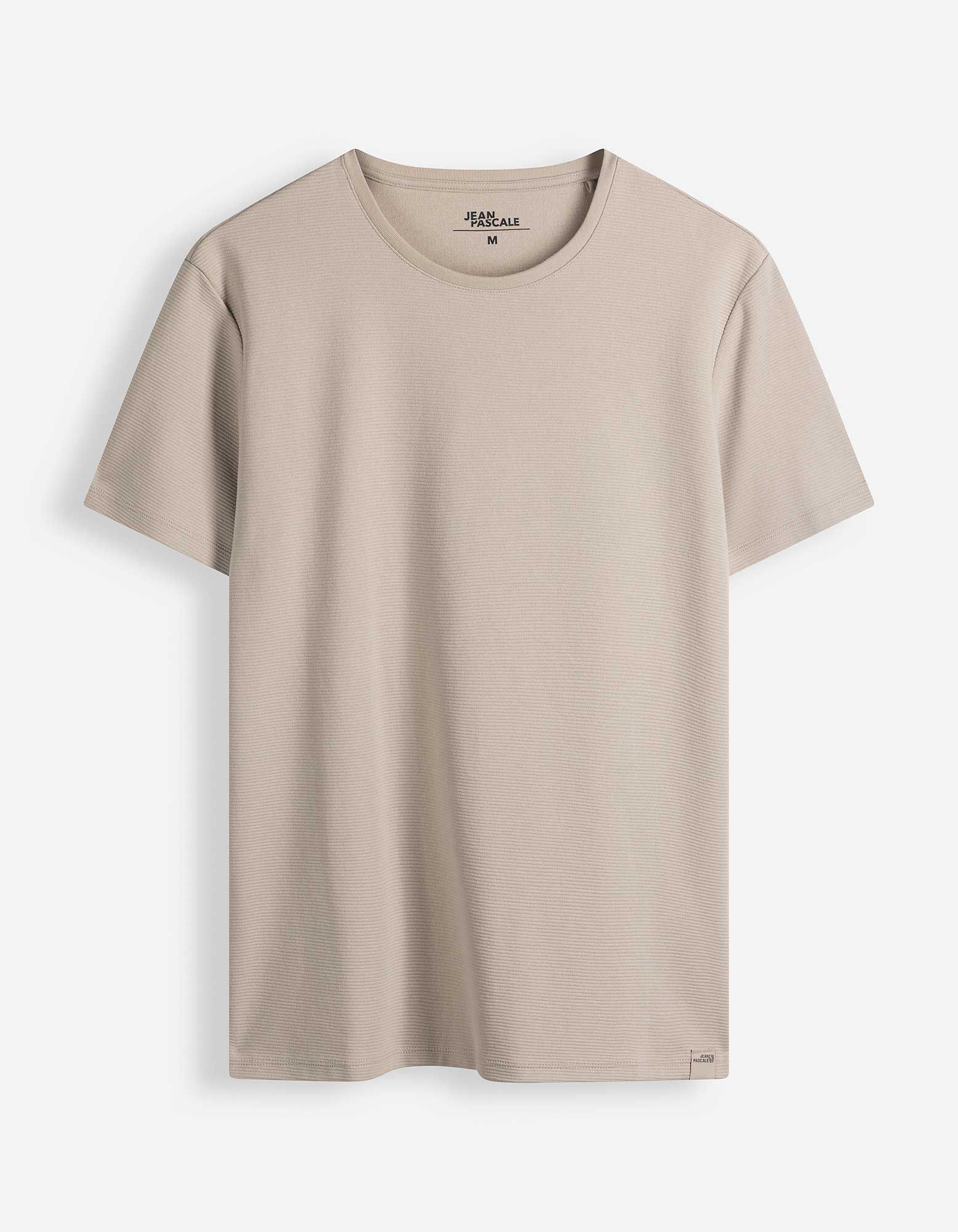 T-Shirt - einfarbig - Beige