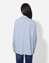 Bluse - Webstoff - hellblau