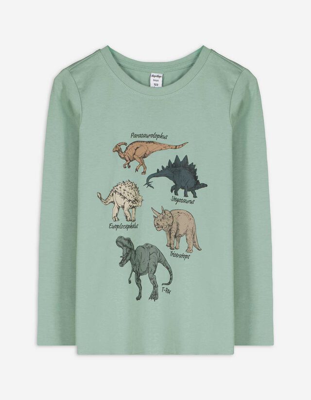 Langarmshirt - Print - grün