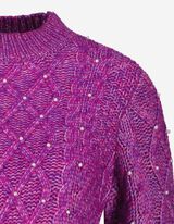 Džemper - Ukrasne perlice - ljubicasta